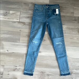 GAP Blue Skinny Jeans with Distressed Details